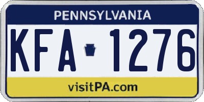 PA license plate KFA1276