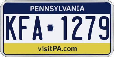 PA license plate KFA1279