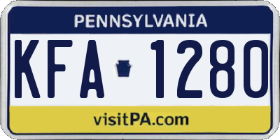PA license plate KFA1280