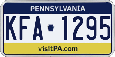 PA license plate KFA1295