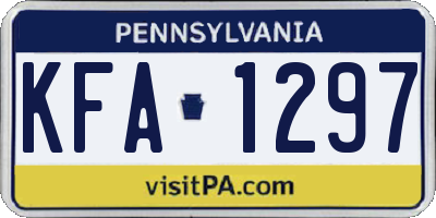PA license plate KFA1297