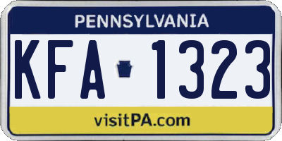 PA license plate KFA1323