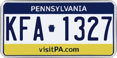 PA license plate KFA1327