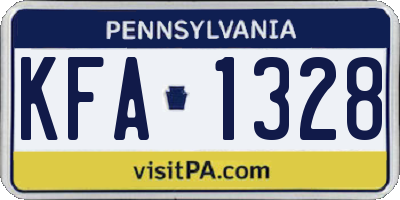 PA license plate KFA1328