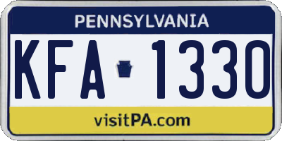 PA license plate KFA1330