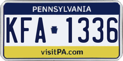 PA license plate KFA1336