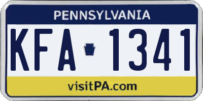 PA license plate KFA1341