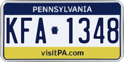 PA license plate KFA1348