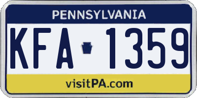 PA license plate KFA1359