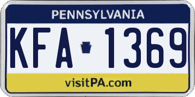 PA license plate KFA1369
