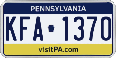 PA license plate KFA1370