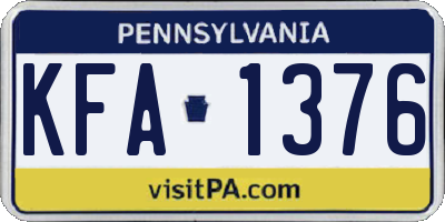 PA license plate KFA1376