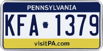 PA license plate KFA1379