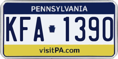 PA license plate KFA1390