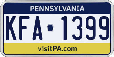 PA license plate KFA1399