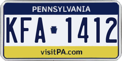 PA license plate KFA1412