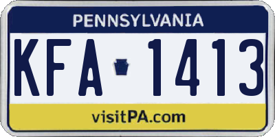 PA license plate KFA1413