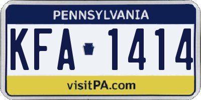 PA license plate KFA1414