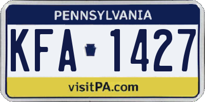 PA license plate KFA1427