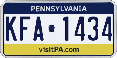 PA license plate KFA1434