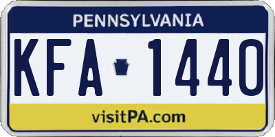 PA license plate KFA1440
