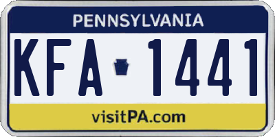 PA license plate KFA1441