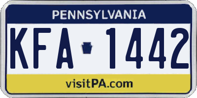 PA license plate KFA1442