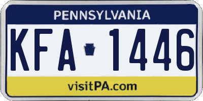 PA license plate KFA1446
