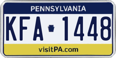 PA license plate KFA1448