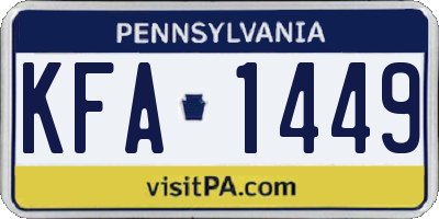 PA license plate KFA1449