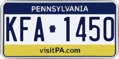 PA license plate KFA1450