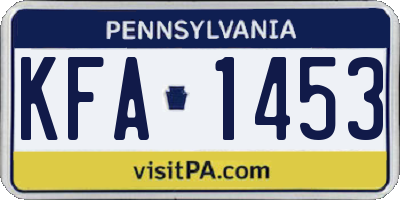 PA license plate KFA1453