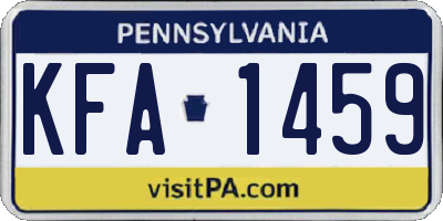 PA license plate KFA1459
