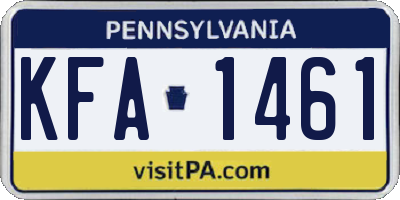 PA license plate KFA1461
