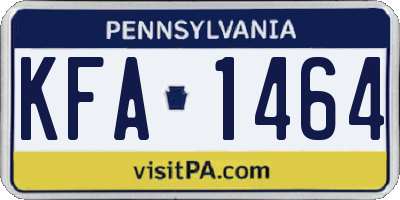 PA license plate KFA1464