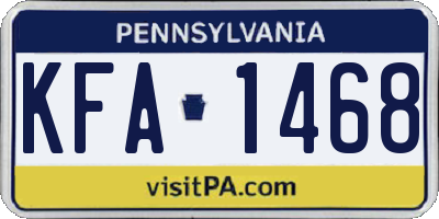 PA license plate KFA1468