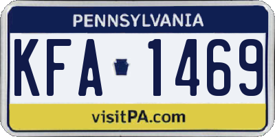 PA license plate KFA1469