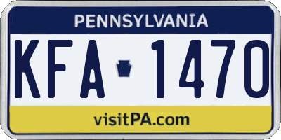 PA license plate KFA1470