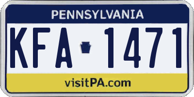 PA license plate KFA1471