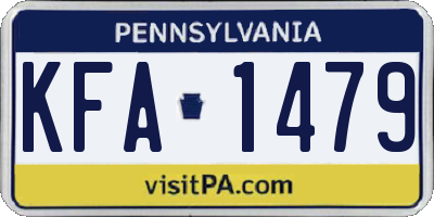 PA license plate KFA1479