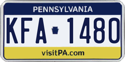 PA license plate KFA1480