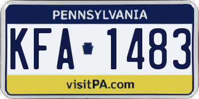 PA license plate KFA1483