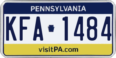 PA license plate KFA1484