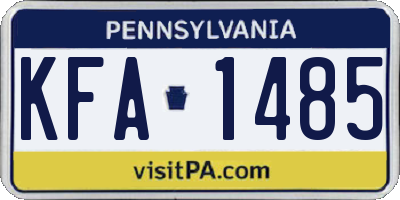 PA license plate KFA1485