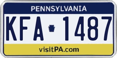 PA license plate KFA1487