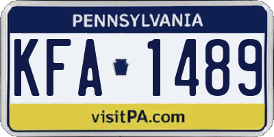 PA license plate KFA1489