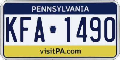 PA license plate KFA1490