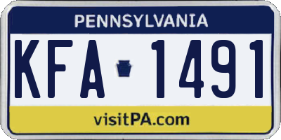 PA license plate KFA1491
