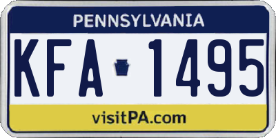 PA license plate KFA1495