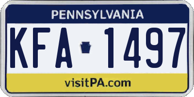 PA license plate KFA1497